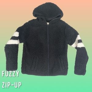 Authentic American Heritage So Women's Medium Softest Sherpa Zip Up Fuzzy Jacket